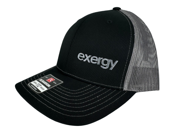 "Exergy" Mesh Hat - Black and Charcoal