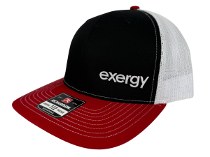 "Exergy" Mesh Hat - Black/White/Red