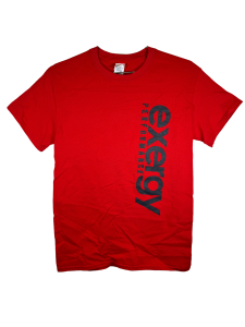 "Where Engineering Meets Performance" T-Shirt - Red and Charcoal - Image 1